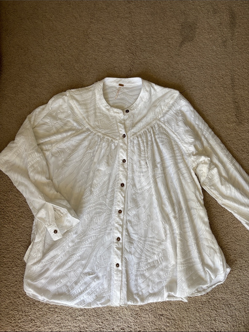 Free People White Button Up Shirt